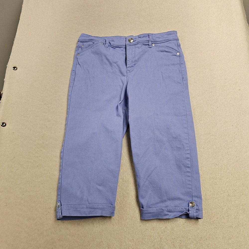 Gloria Vanderbilt Slimming Effect Skimmer Pants Periwinkle Blue Size 8 6361